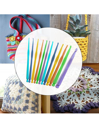 Juego de Ganchos de Crochet 12 pcs QLRFFLJOY 2.0mm a 10.0mm