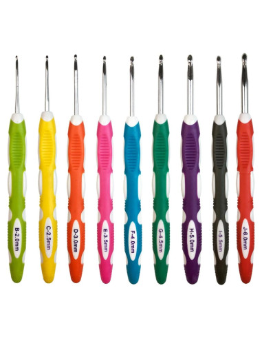 Juego de Ganchillos Ergonómicos Weabetfu 2mm-6mm Colorido