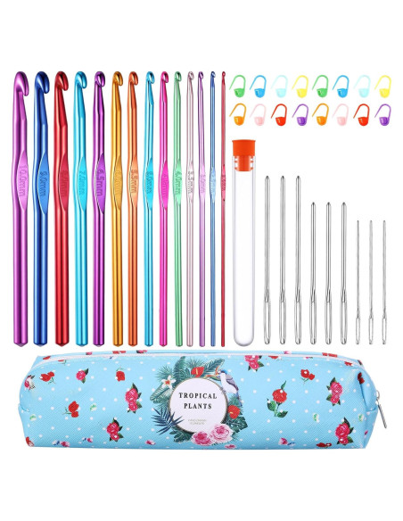 Conjunto de Ganchillos Solsew 38 Piezas Aluminio Ergonómico Conjunto de Ganchillos Solsew 38 Piezas Aluminio Ergonómico