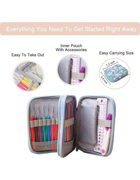 Kit de Ganchillos Ergonómicos SHAXANO 86 Piezas Rosa Kit de Ganchillos Ergonómicos SHAXANO 86 Piezas Rosa