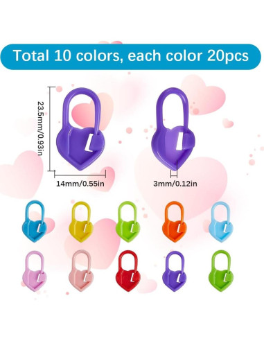 200 Marcadores de Puntos de Crochet SOFPLATE Multicolor