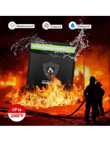 Bolsa de Documentos a Prueba de Fuego NAIBAOSD 40x30 cm 2 Bolsillos