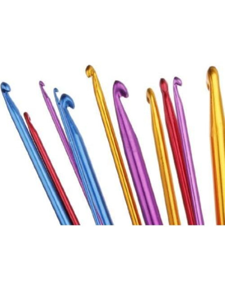 Ganchos de Crochet Zuoyou 11 Piezas Aluminio 2mm a 8mm Ganchos de Crochet Zuoyou 11 Piezas Aluminio 2mm a 8mm