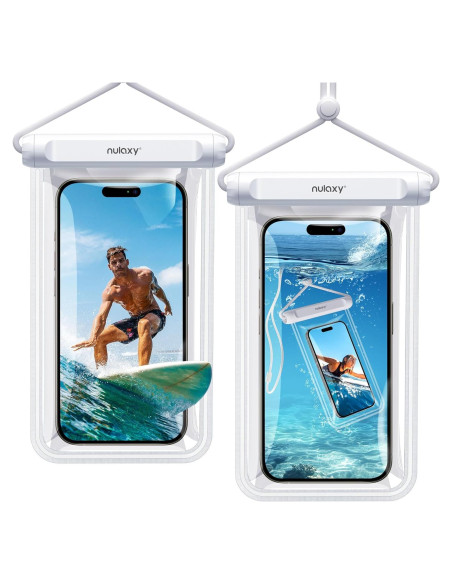 Funda Impermeable Nulaxy 2 Pack para Teléfono hasta 19 cm Funda Impermeable Nulaxy 2 Pack para Teléfono hasta 19 cm