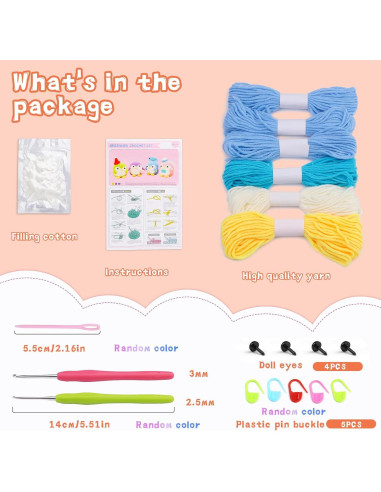Kit de Crochet IMZAY para Principiantes - Pingüino Azul