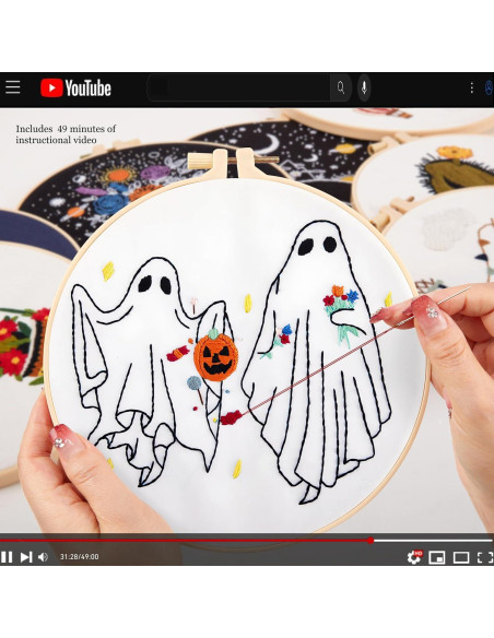 Kit de Bordado de Halloween Armindou 20 cm para Adultos Kit de Bordado de Halloween Armindou 20 cm para Adultos