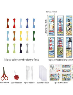 Kit de Bordado en Cruz FREEBLOSS 6 Piezas con Instrucciones 2