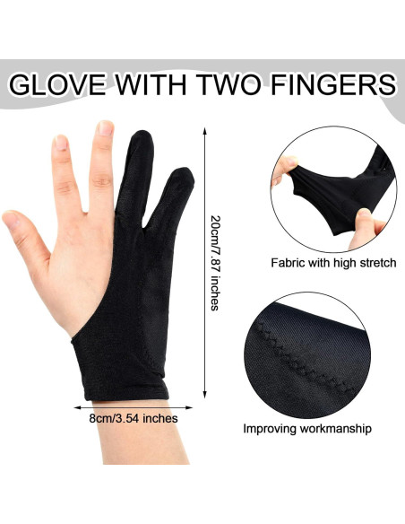 Guantes de Dibujo Digital 12 Pcs Silipull Spandex Negro Guantes de Dibujo Digital 12 Pcs Silipull Spandex Negro