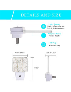 Luz Nocturna LED Oeaskly Geométrica 11.5x7.5x5 cm 0.5W 2