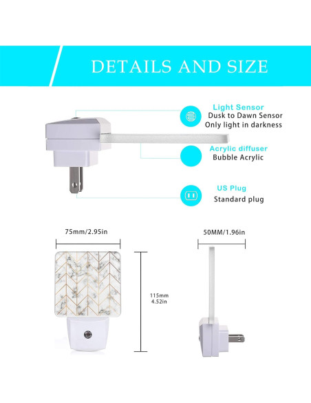 Luz Nocturna LED Oeaskly Geométrica 11.5x7.5x5 cm 0.5W Luz Nocturna LED Oeaskly Geométrica 11.5x7.5x5 cm 0.5W