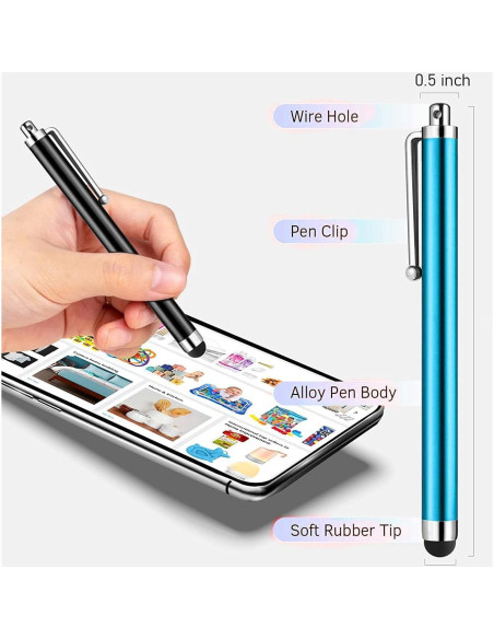 Paquete de 3 Lápices Stylus ANRANK SP3115AK para Pantallas Táctiles Paquete de 3 Lápices Stylus ANRANK SP3115AK para Pantallas Táctiles