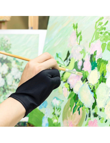 Guantes de Dibujo Falling in Art 5 Pack para Artistas M Negro