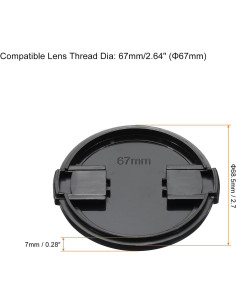 Tapa de Lente PATIKIL 67mm con Paño de Microfibra - Paquete de 2 2