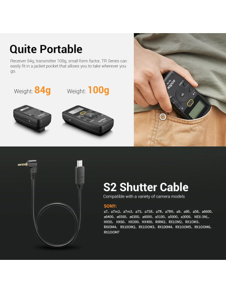 Disparador Remoto Inalámbrico Godox TR-S2 para Sony Disparador Remoto Inalámbrico Godox TR-S2 para Sony