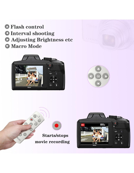 Control Remoto Inalámbrico AODELAN para Nikon COOLPIX y Z Control Remoto Inalámbrico AODELAN para Nikon COOLPIX y Z