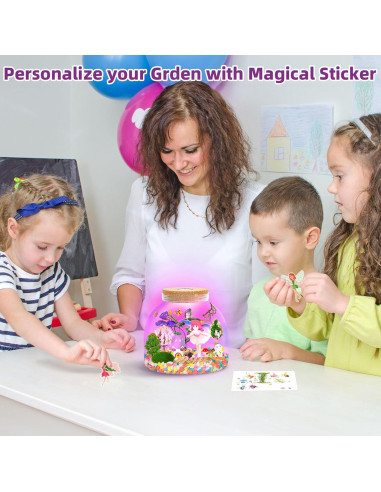 Kit de Terrario de Hadas Ednzion Iluminado 15x15cm