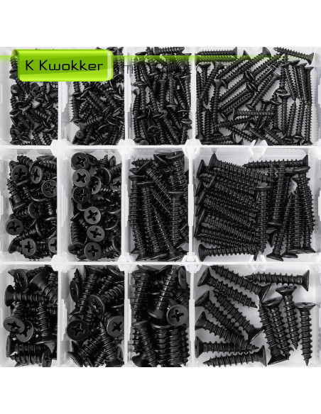 Kit de Tornillos Autoperforantes K Kwokker 512 Pcs M3 M4 M5 Kit de Tornillos Autoperforantes K Kwokker 512 Pcs M3 M4 M5