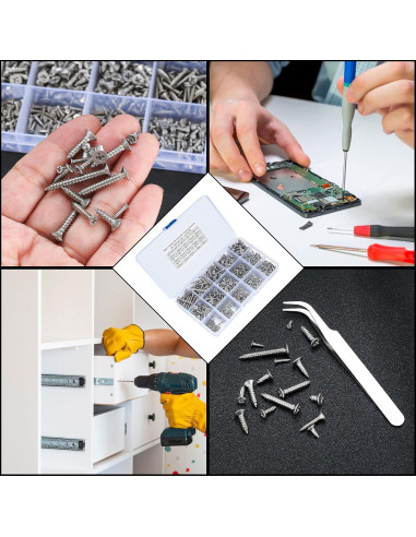 Kit de Tornillos Autoperforantes para Madera Qiwuhai 595 Piezas