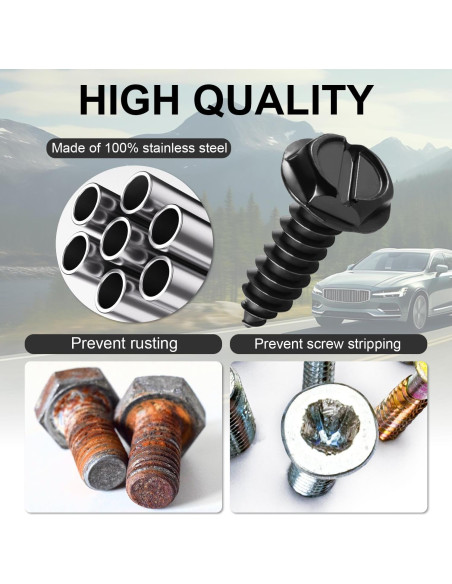 Tornillos para Placas de Licencia LivTee Acero Inoxidable 4 Pcs Tornillos para Placas de Licencia LivTee Acero Inoxidable 4 Pcs