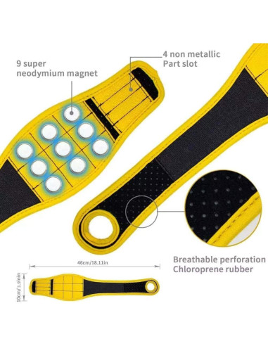 Pulsera Magnética YL traV Ajustable con 9 Imanes Fuertes
