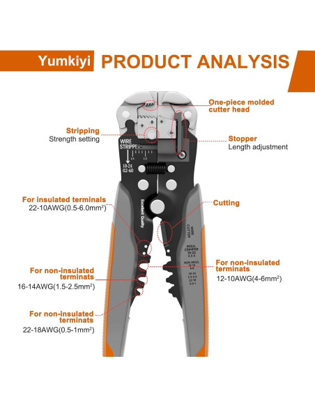 Desforradora de Cables YUMKIYI 3 en 1 Automática AWG 24-10 Desforradora de Cables YUMKIYI 3 en 1 Automática AWG 24-10