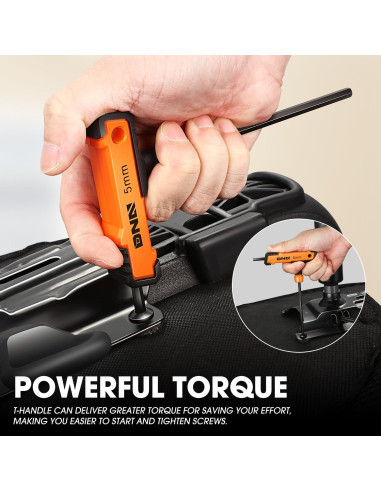 Juego de Llaves Hexagonales T-Handle DNA MOTORING 8 Piezas