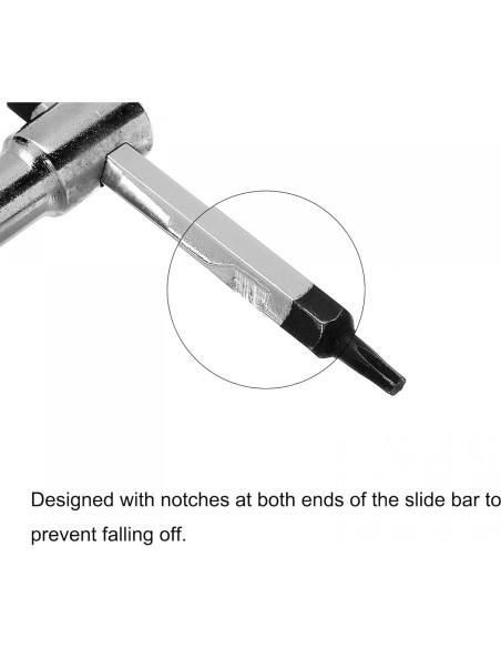 Llave Torx T10 uxcell con Mango Deslizante en T 150mm Llave Torx T10 uxcell con Mango Deslizante en T 150mm