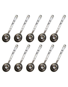 Set de 10 cucharas clip para café molido de acero inoxidable
