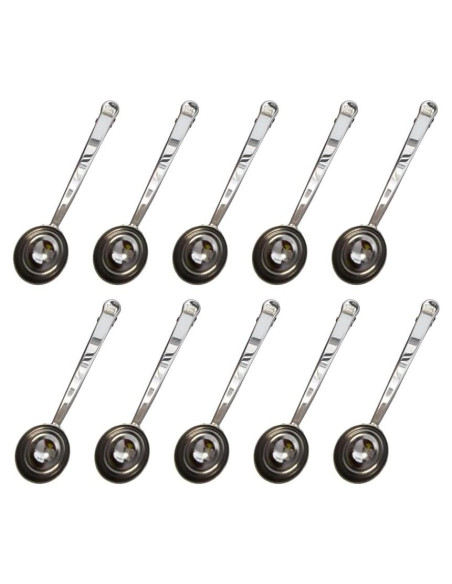 Set de 10 cucharas clip para café molido de acero inoxidable Set de 10 cucharas clip para café molido de acero inoxidable