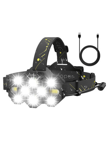 Linterna Frontal Victoper V10000, 22000 Lúmenes, 10 LEDs