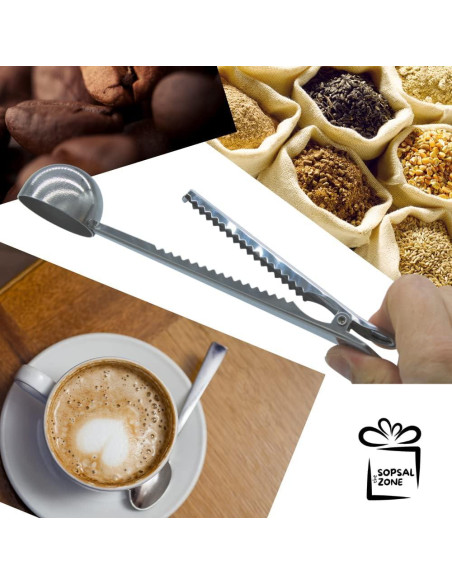 Set de 10 cucharas clip para café molido de acero inoxidable Set de 10 cucharas clip para café molido de acero inoxidable