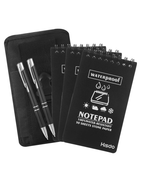 Set de Cuadernos Impermeables Qiuruoo 3 Pcs + 2 Bolígrafos Set de Cuadernos Impermeables Qiuruoo 3 Pcs + 2 Bolígrafos