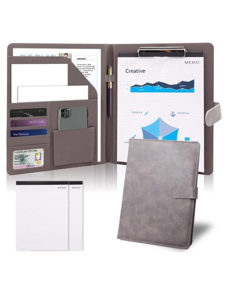 Carpeta Portafolio Sbrinnaliao A4 Cuero Sintético Gris Carpeta Portafolio Sbrinnaliao A4 Cuero Sintético Gris