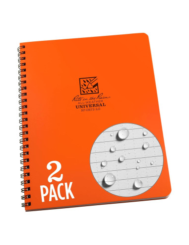 Cuaderno Impermeable Rite in the Rain Naranja 16.83x21.59 cm - Paquete de 2