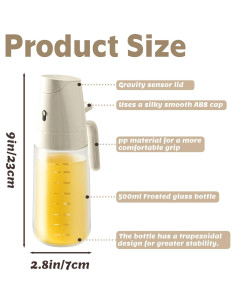 Botella de Spray y Dispensador de Aceite Sysmashing 500ml Gris 2