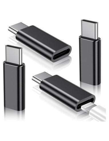Adaptador Lightning a USB C Temdan 4 Pack Negro