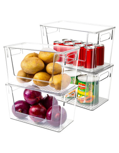 Contenedores de Almacenamiento Apilables Tiawudi - 4 Piezas 30.5x17.8 cm