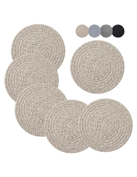 Juego de 6 Trivets de Algodón Coga 20 cm Resistentes al Calor Juego de 6 Trivets de Algodón Coga 20 cm Resistentes al Calor