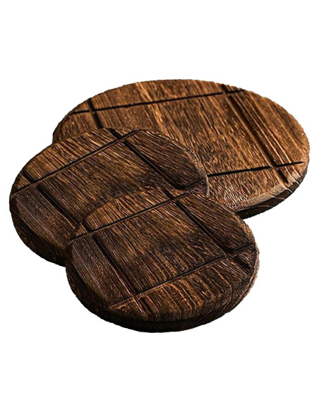 Juego de 3 Manteles de Madera Timwooly Redondos Antideslizantes Juego de 3 Manteles de Madera Timwooly Redondos Antideslizantes