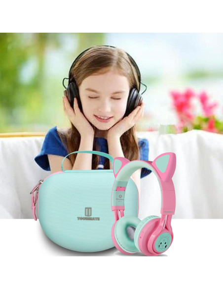 Funda dura Tourmate para auriculares Riwbox CT-7S - Rosa y Verde Funda dura Tourmate para auriculares Riwbox CT-7S - Rosa y Verde