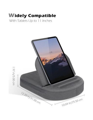 Soporte de Almohada para Tableta MoKo Gris - Ajustable 11"