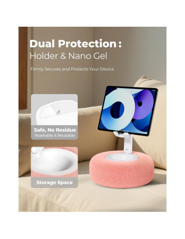Soporte ajustable para teléfono y tableta SupeDesk Rosa 4-7"