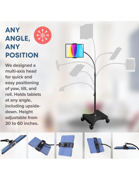 Soporte de Piso Ajustable LEVO con Ruedas para Tabletas y Teléfonos Soporte de Piso Ajustable LEVO con Ruedas para Tabletas y Teléfonos