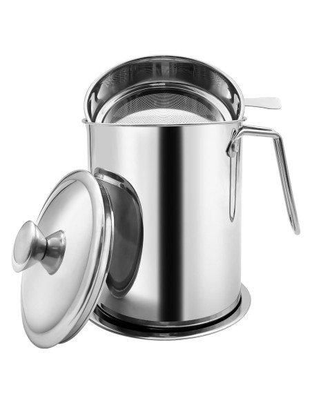 Contenedor de Grasa de Tocino Zalaxt 2.1L Acero Inoxidable Contenedor de Grasa de Tocino Zalaxt 2.1L Acero Inoxidable