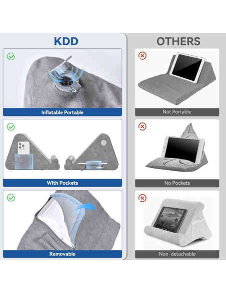 Soporte de Almohada Inflable KDD para Tabletas y Teléfonos Soporte de Almohada Inflable KDD para Tabletas y Teléfonos