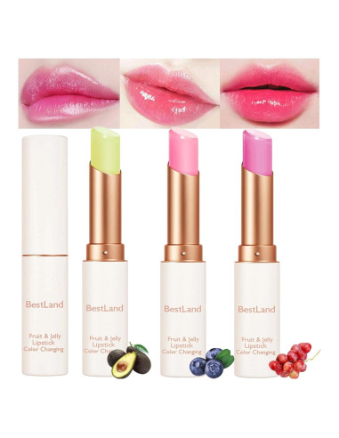 Juego de 3 Pintalabios de Gel Hidratante BestLand - Aguacate, Uva y Arándano