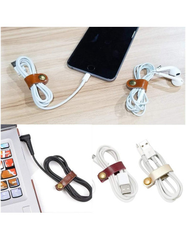24 Piezas Correas de Cable de Cuero Viaky Multicolor Organizador