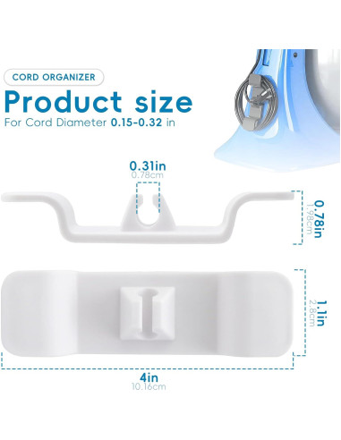 Organizador de Cables TZona 6PCS Soporte Adhesivo para Cocina