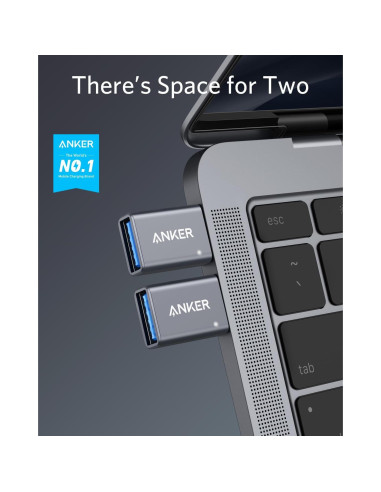 Adaptador USB-C Anker 2 Piezas Alta Velocidad Tipo C a USB 3.0