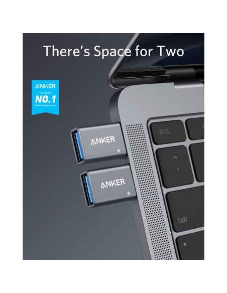 Adaptador USB-C Anker 2 Piezas Alta Velocidad Tipo C a USB 3.0 Adaptador USB-C Anker 2 Piezas Alta Velocidad Tipo C a USB 3.0